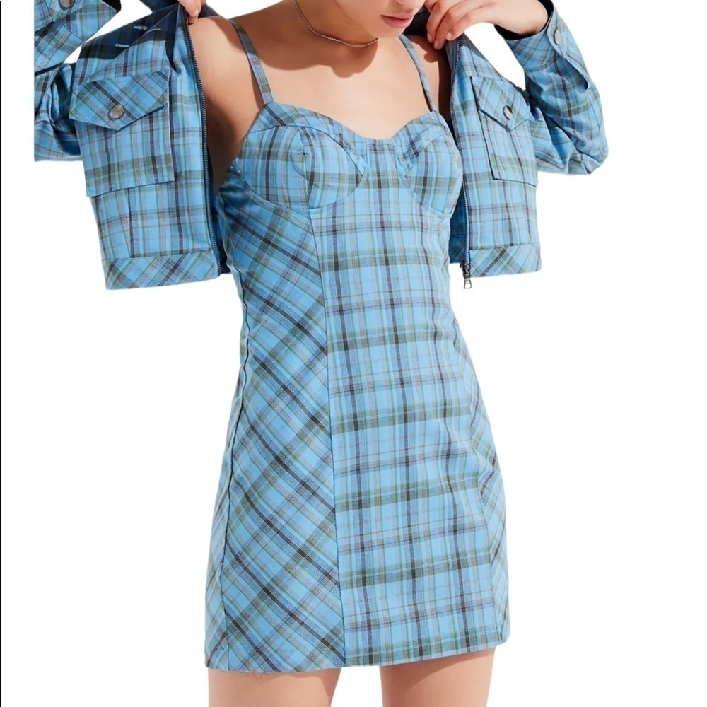 URBAN OUTFITTERS As If Plaid Mini Dress - Picture 3 of 8